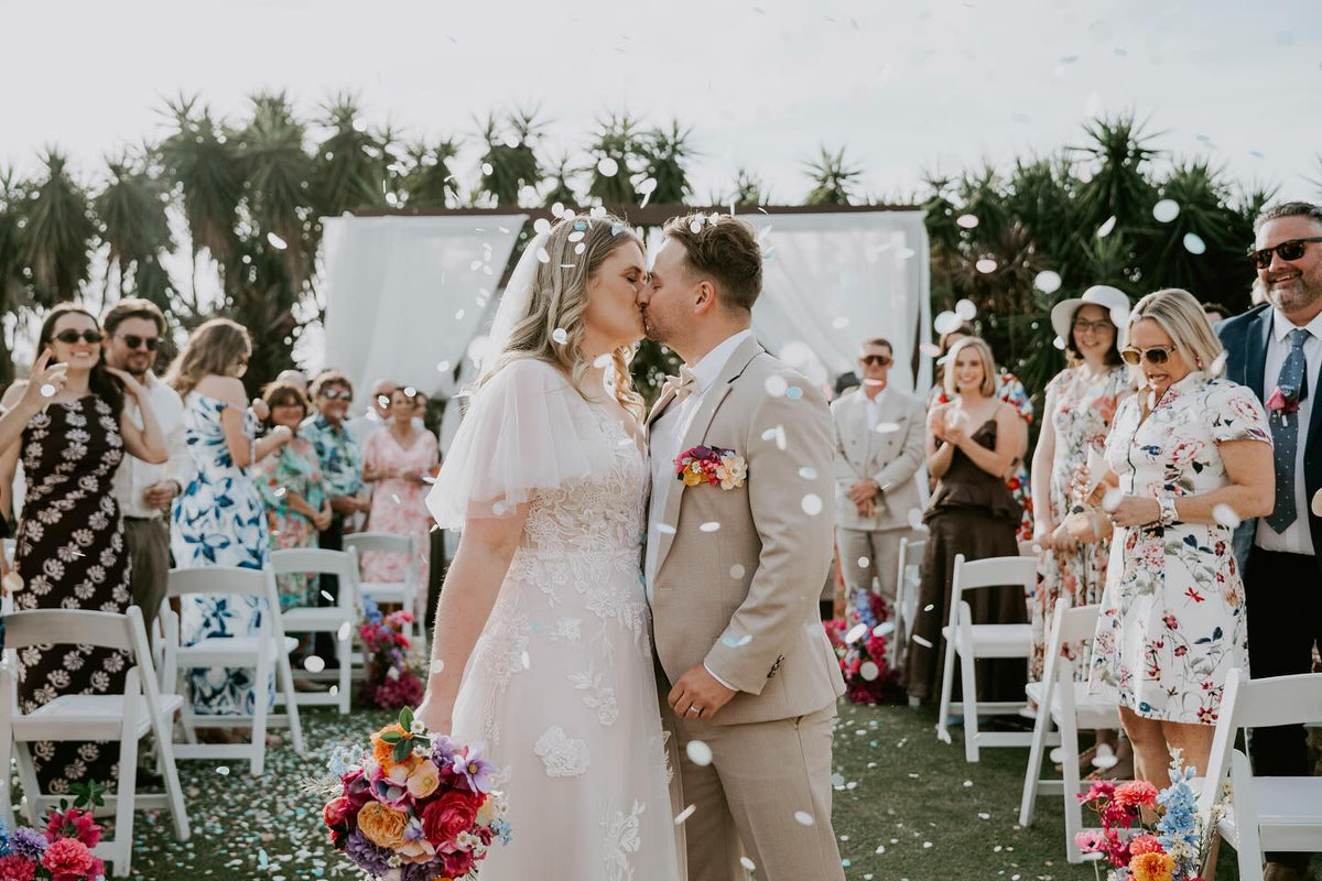 Real wedding couple at Parkwood Village, Gold Coast